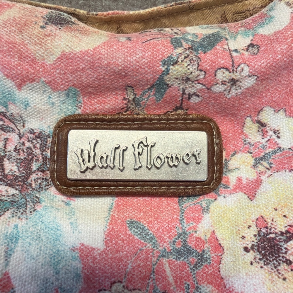 WallFlower Floral Y2K Shoulder Bag Pink Canvas Purse 0514 - Picture 3 of 6